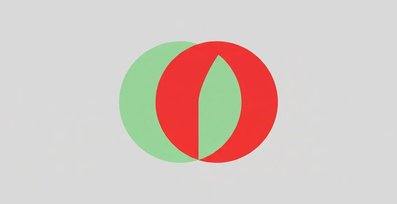 Deux cercles superposés, vert et rouge, symbolisant le conflit entre intérêts du livret A et inflation.