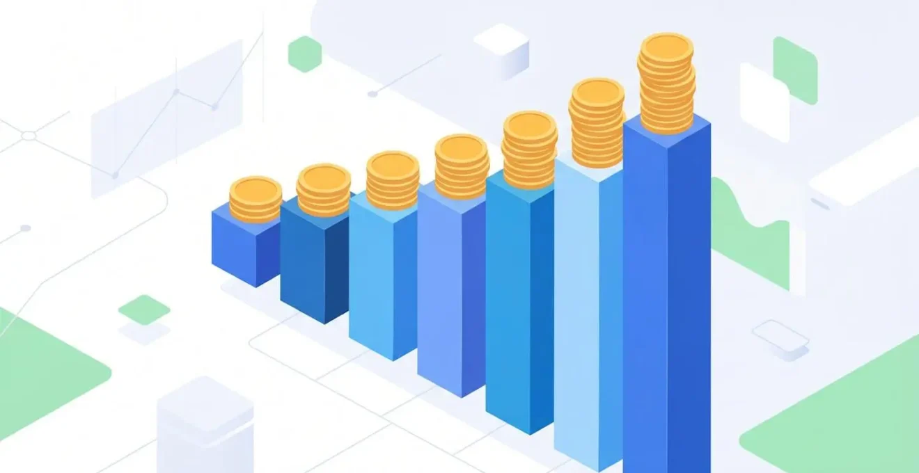 Graphique isométrique montrant la croissance de l'épargne jusqu'au plafond du livret A.