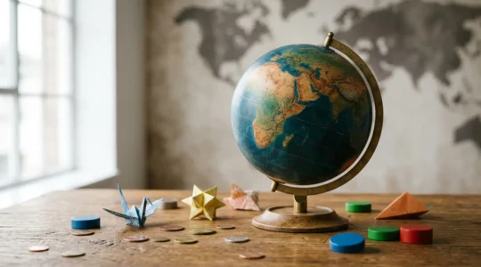 Composition conceptuelle évoquant l'investissement mondial sans contraintes via un compte-titres